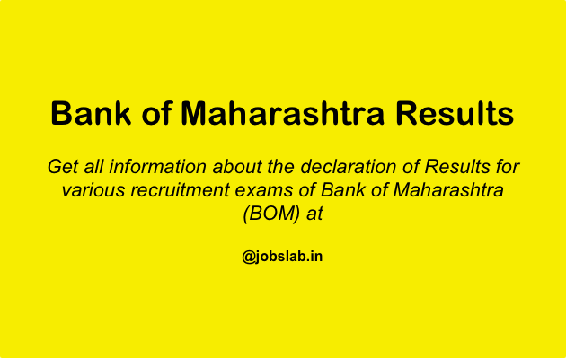 Bank of Maharashtra Results - Check BOM Result of Competitive Exams