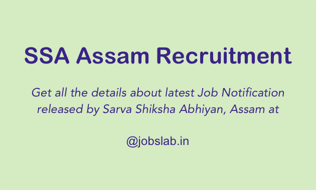 SSA Assam Recruitment 2016