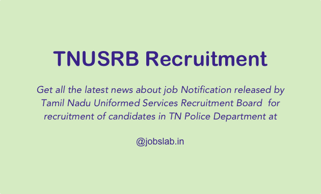 TNUSRB Recruitment Apply Online for TN Police Recruitment