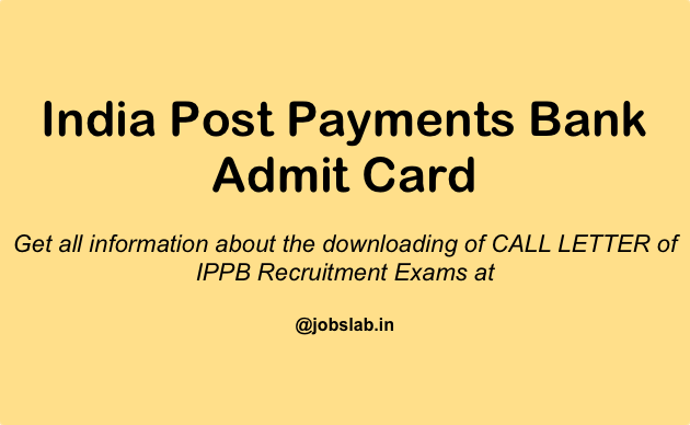 India Post Payments Bank Admit Card - Download IBBP Hall Ticket, Exam Date width=